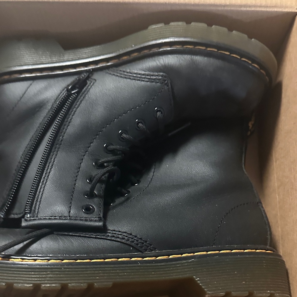 Dr. Martens Black Leather Men's Boots with Zipper